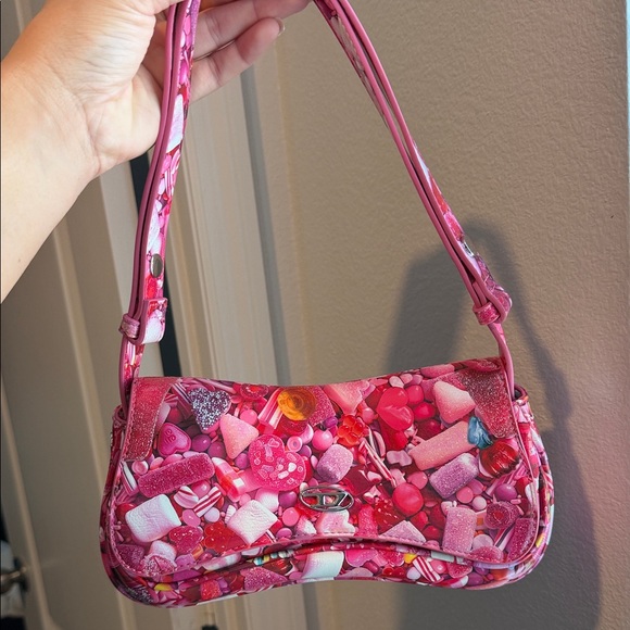 Diesel Handbags - Diesel Pink Candy Print Shoulder Bag